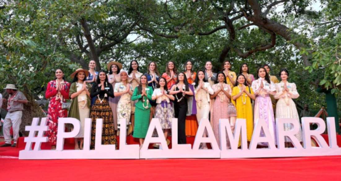 The Miss World 2025 contestants paid a visit to the famous 700-year-old Banyan tree in neighbouring Mahabubnagar district. 