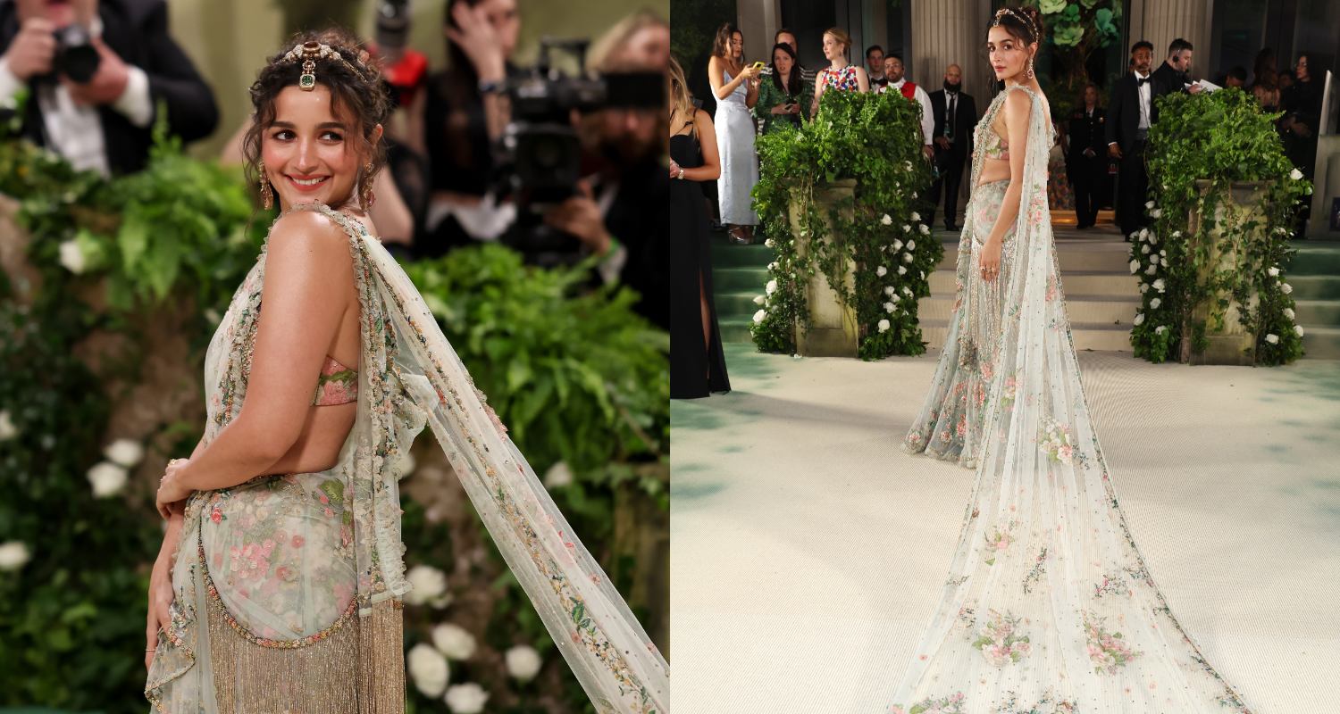 Alia Bhatt stuns at Met Gala 2024 in 30-foot-long floral saree by ...